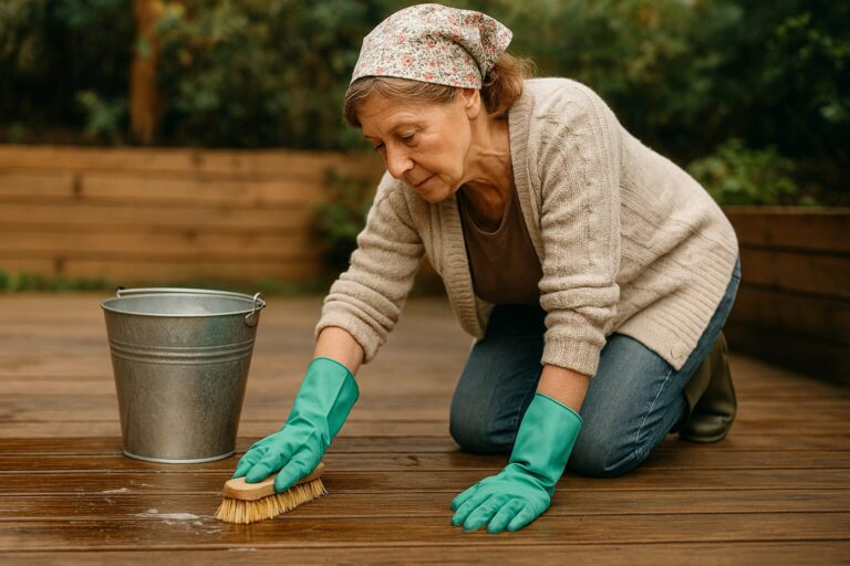Astuce de grand-mère pour nettoyer une terrasse en bois