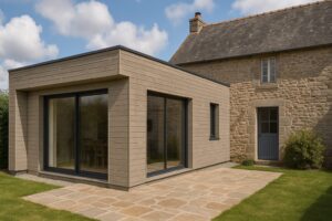 extension bois sur maison ancienne