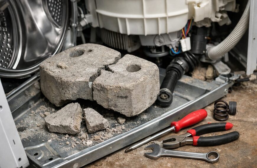 Contrepoids de machine à laver cassé : causes, risques et réparation